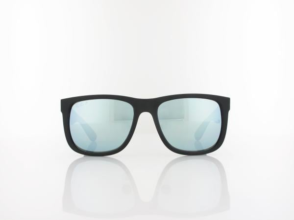 Ray Ban | Justin RB4165 622/Y4 55 | rubber black / green mirror silver polar
