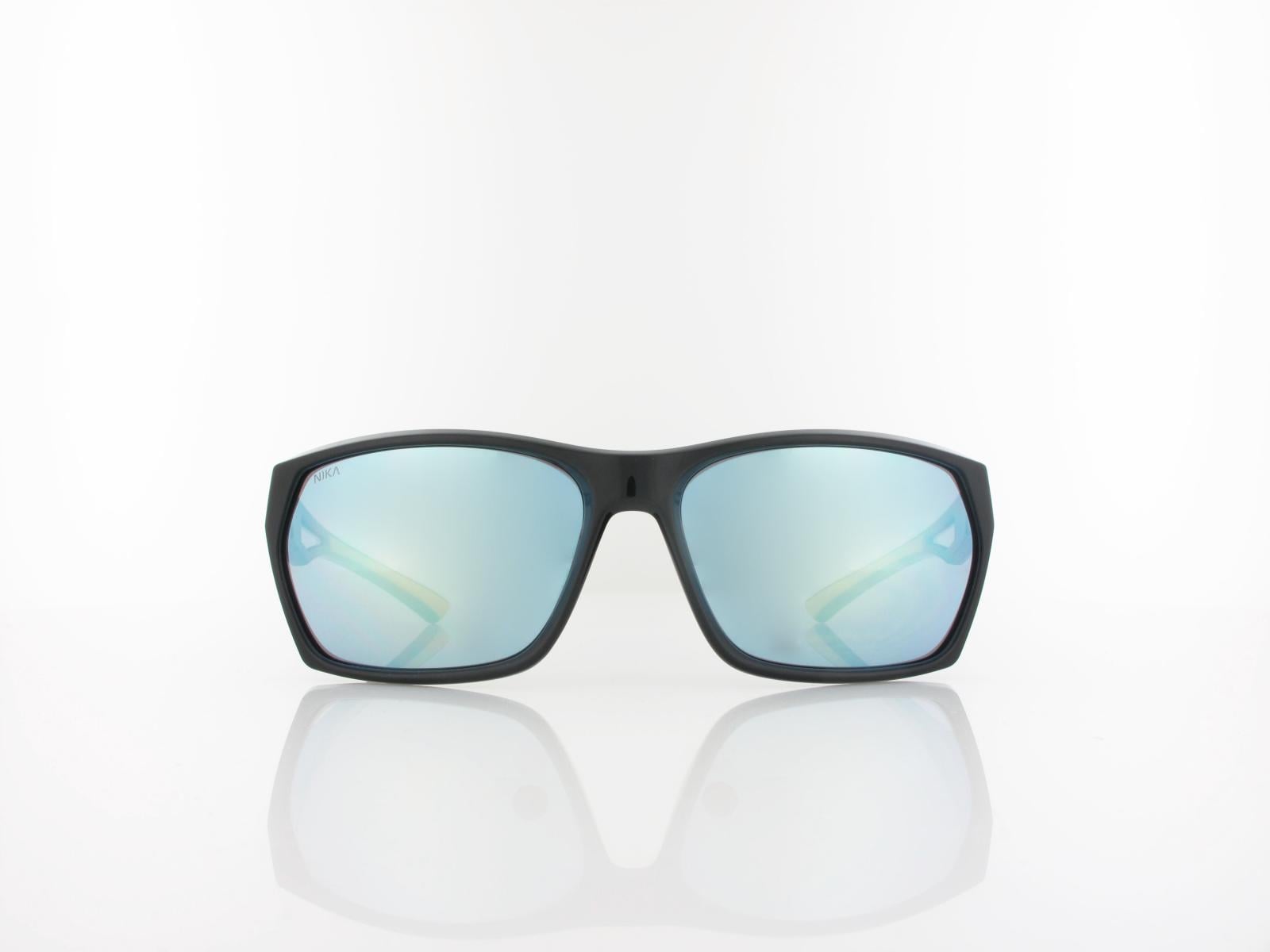 Brilando | Premium Sport M2460 63 | schwarz gl&auml;nzend gelb / grau gelb silber verspiegelt