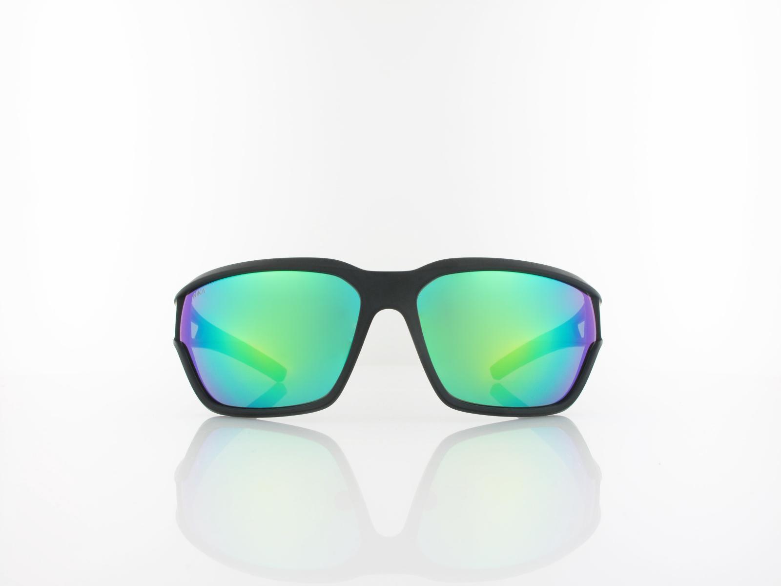 Brilando | Premium Sport M2480 67 | schwarz matt / gr&uuml;n grau gr&uuml;n verspiegelt