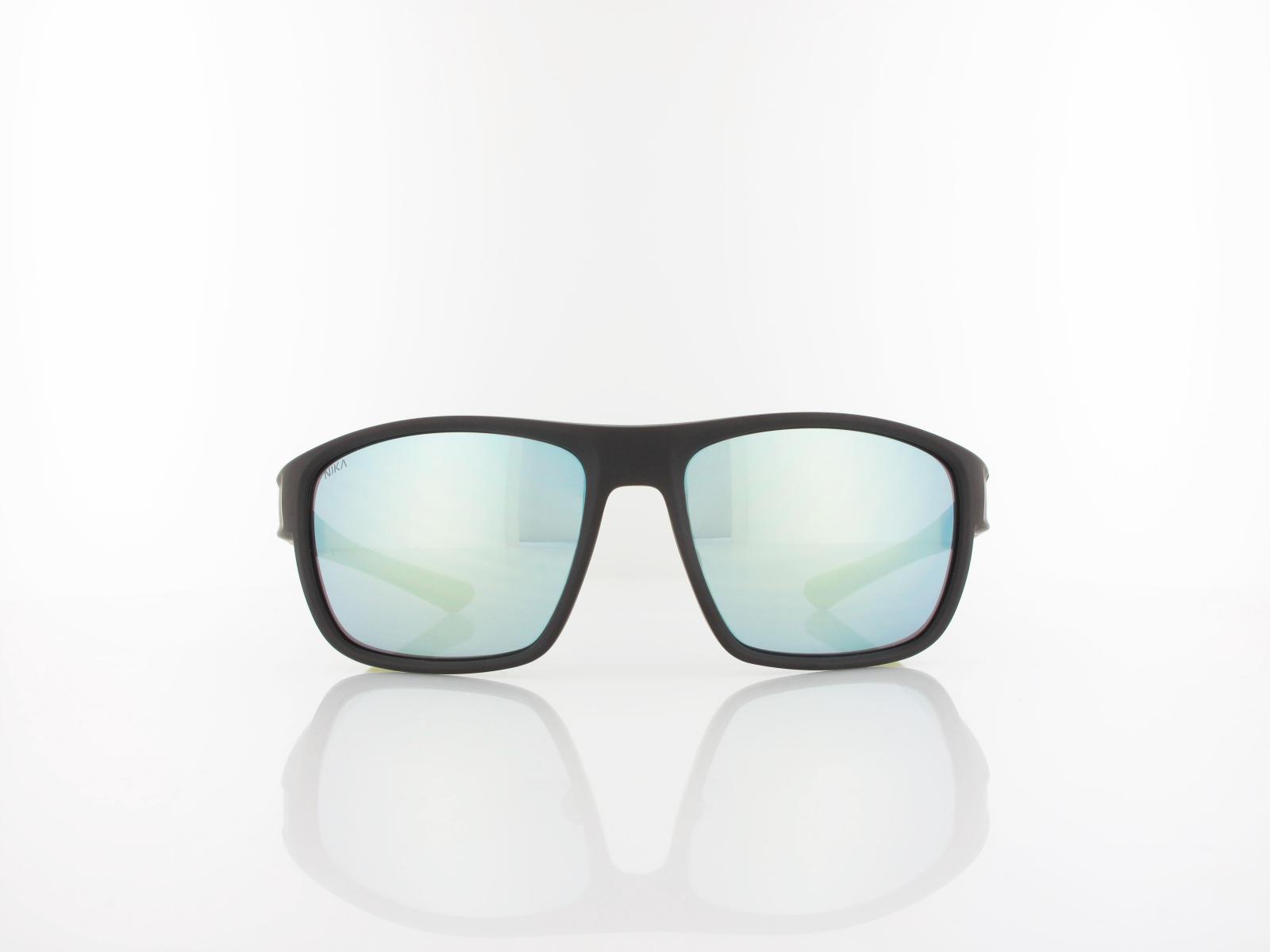 Brilando | Premium Sport M2520 58 |schwarz matt gelbgr&uuml;n / grau gelb-silber verspiegelt
