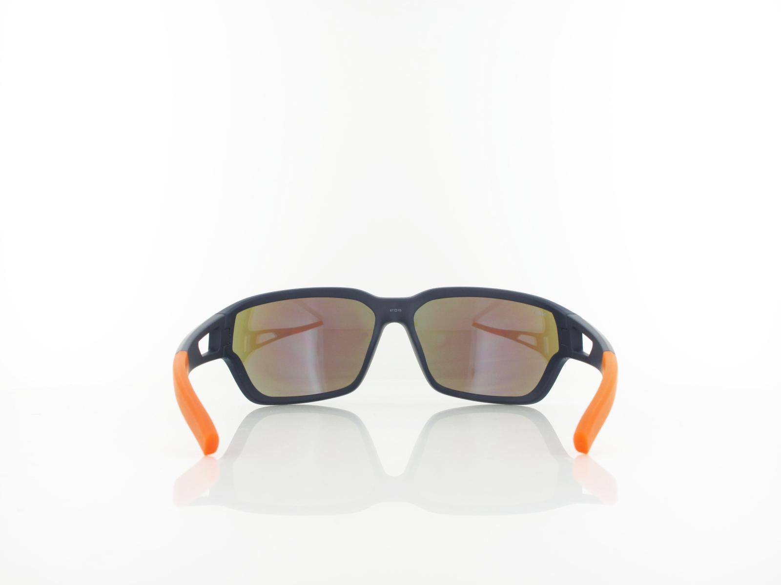 Brilando | Premium Sport M2640 67 | dunkelblau matt orange / grau 85% t&uuml;rkis verspiegelung
