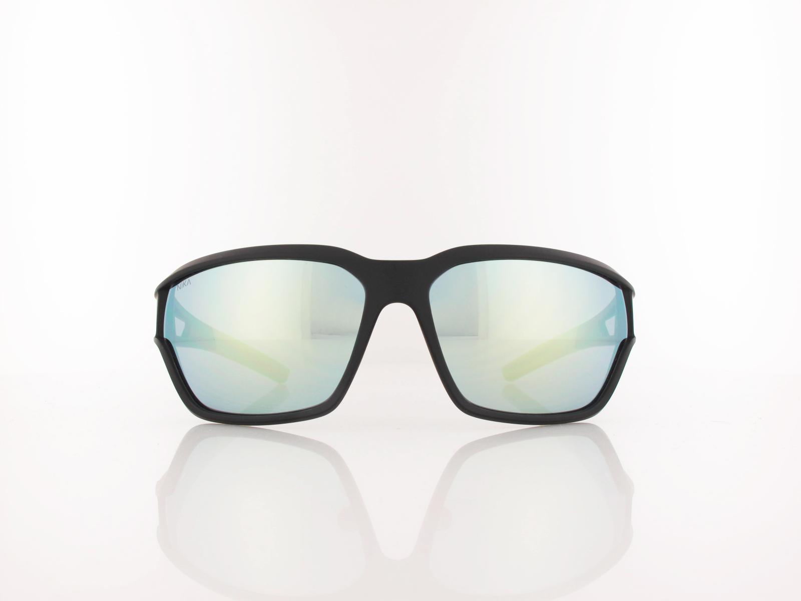 Brilando | Premium Sport M2650 67 | schwarz matt gelbgr&uuml;n / braun 85%  gelb silber verspiegelung