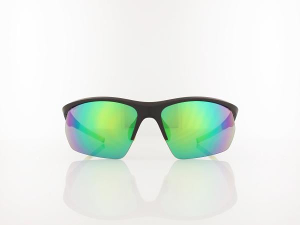 Brilando | Premium Sport M2680 70 | schwarz matt gelbgr&uuml;n / grau 85%  gr&uuml;n verspiegelung