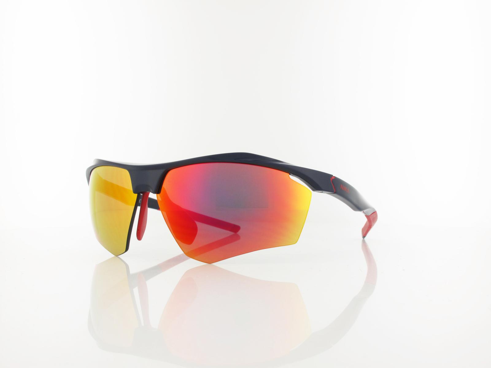 Brilando | Premium Sport M26B0 68 | dunkelblau gl&auml;nzend rot / grau 85%  rot verspiegelung