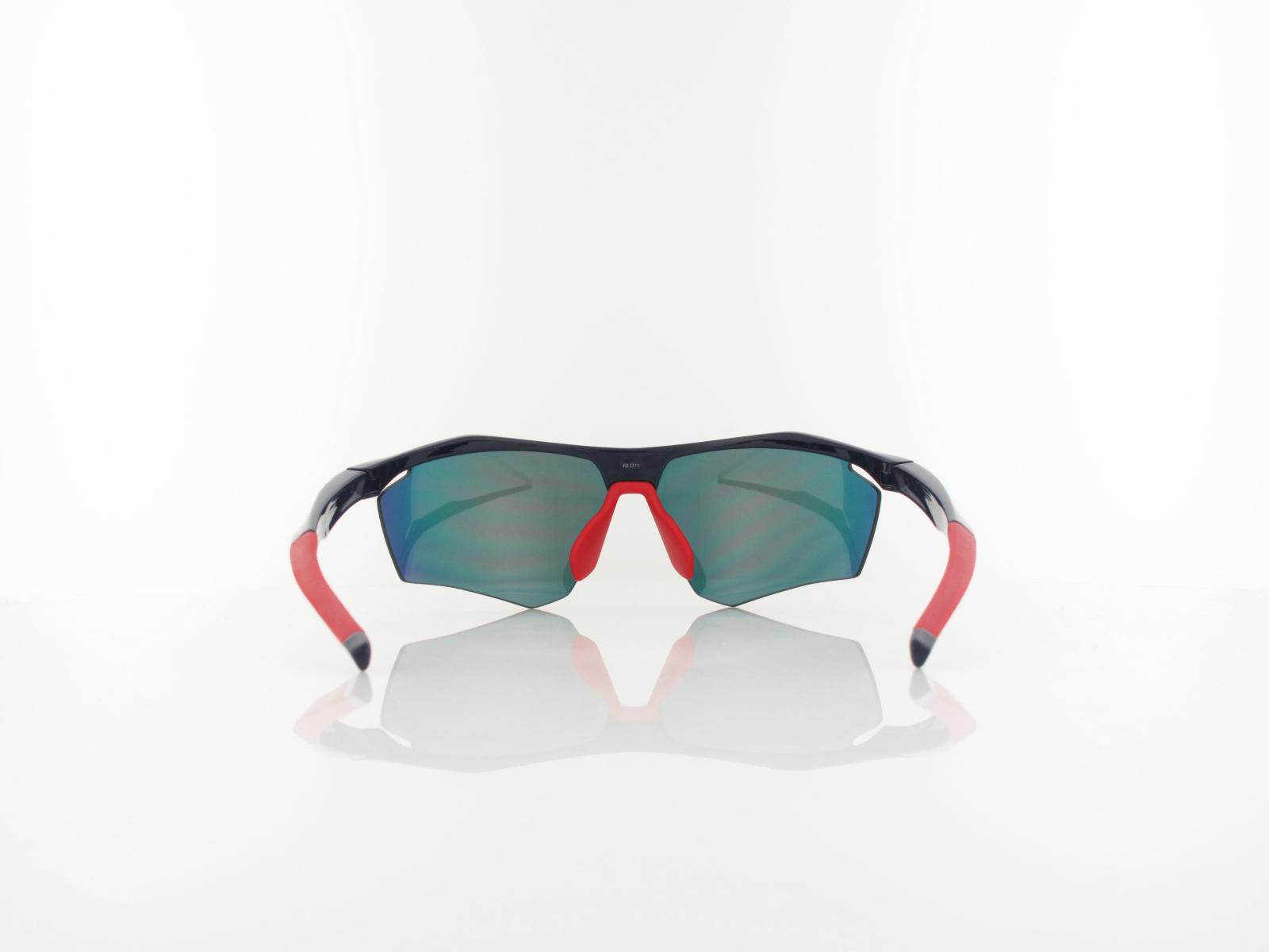 Brilando | Premium Sport M26B0 68 | dunkelblau gl&auml;nzend rot / grau 85%  rot verspiegelung