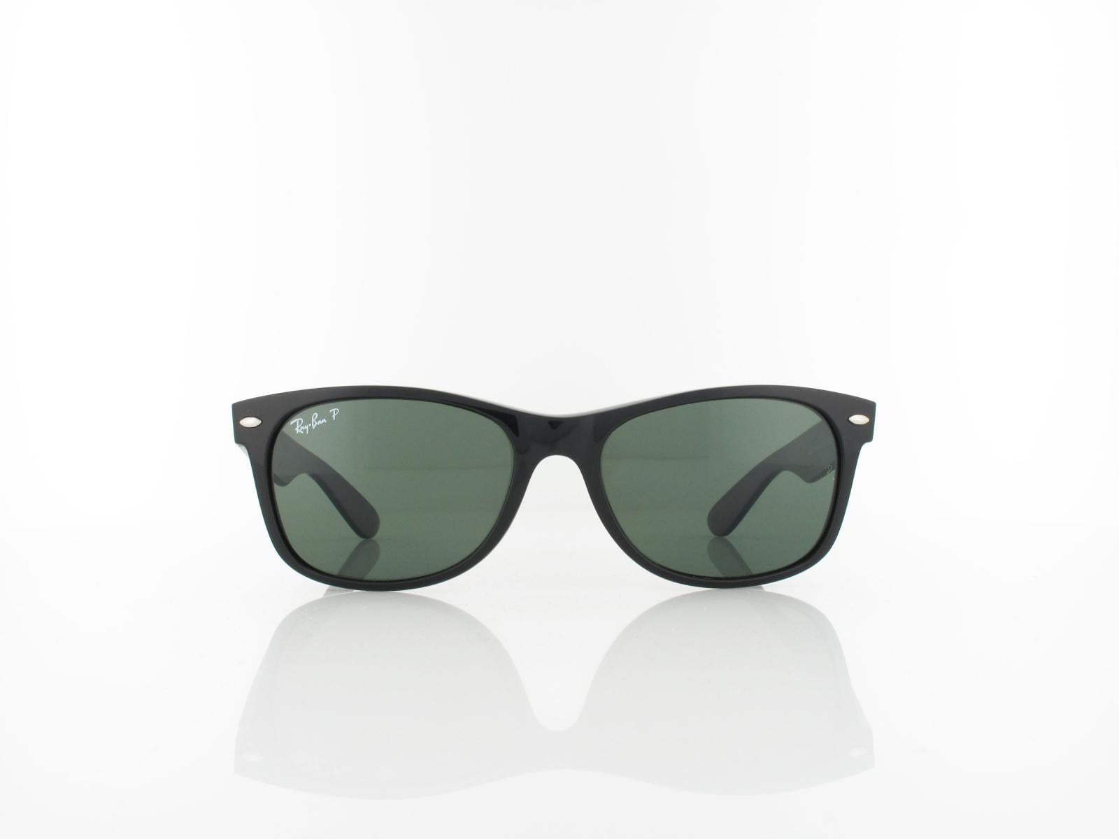Ray Ban | New Wayfarer RB2132 901/58 55 | polished black / crystal green polarized