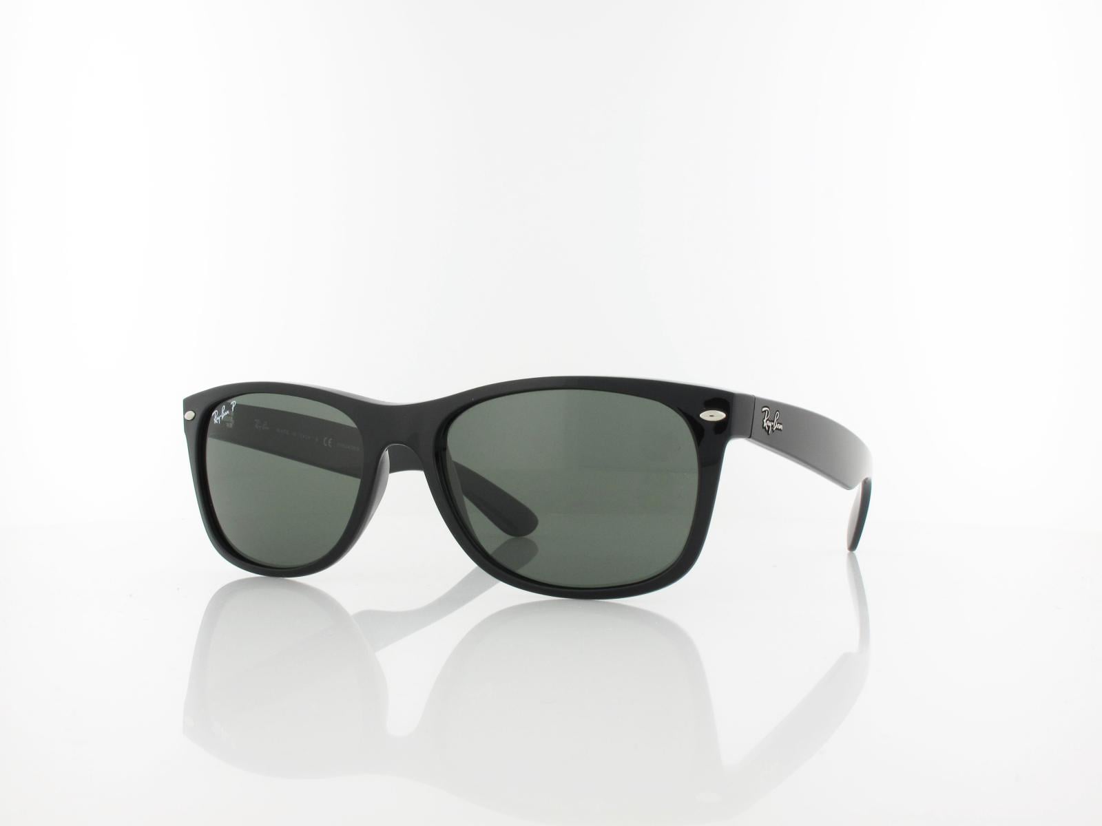 Ray Ban | New Wayfarer RB2132 901/58 58 | polished black / crystal green polarized