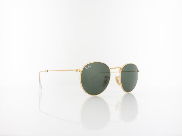 Ray Ban | Round Metal RB3447 001 47 | gold / crystal green
