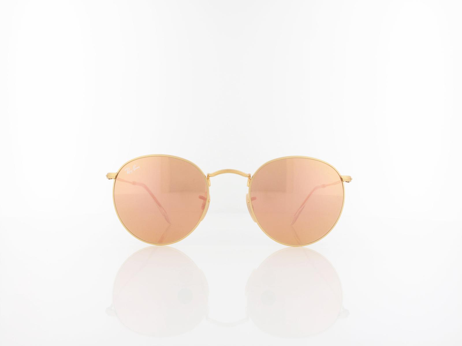 Ray Ban | Round Metal RB3447 112/Z2 50 | matte gold / brown mirror pink