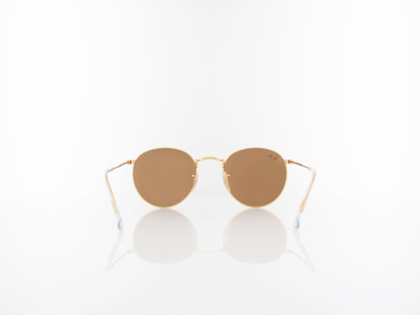 Ray Ban | Round Metal RB3447 112/Z2 50 | matte gold / brown mirror pink