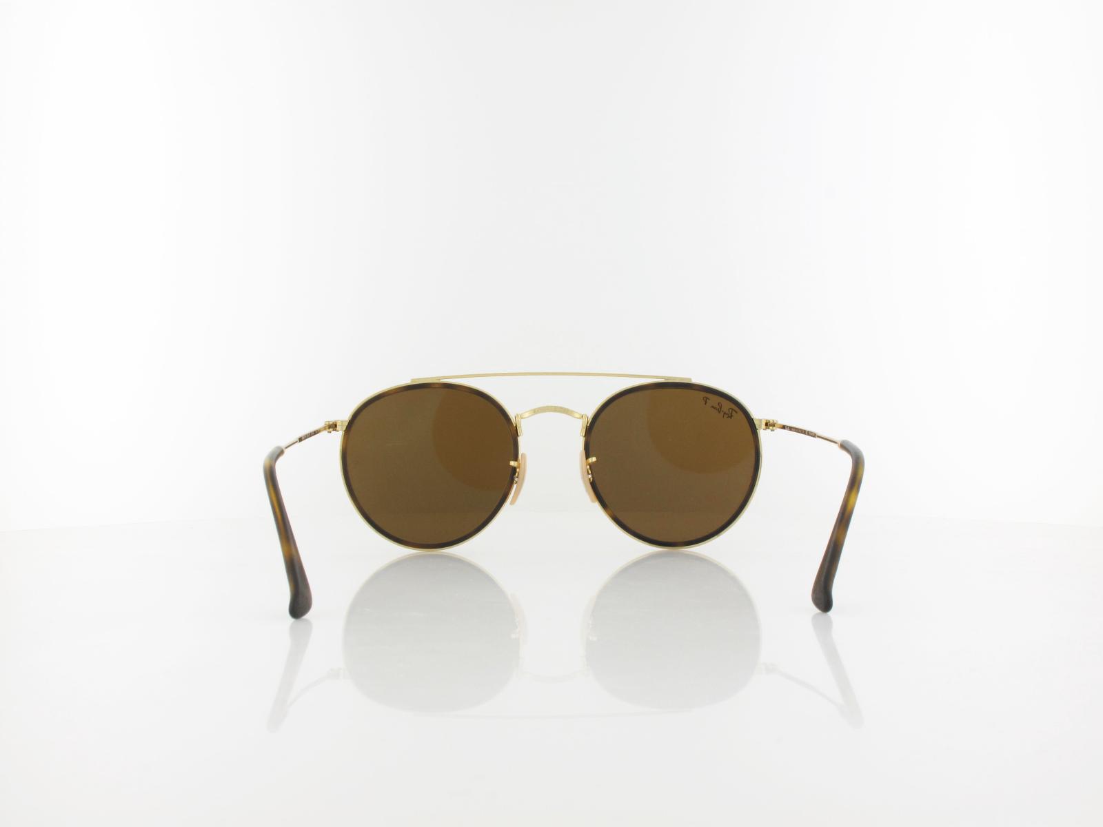 Ray Ban | Round Double Bridge RB3647N 001/57 51 | gold / polar brown