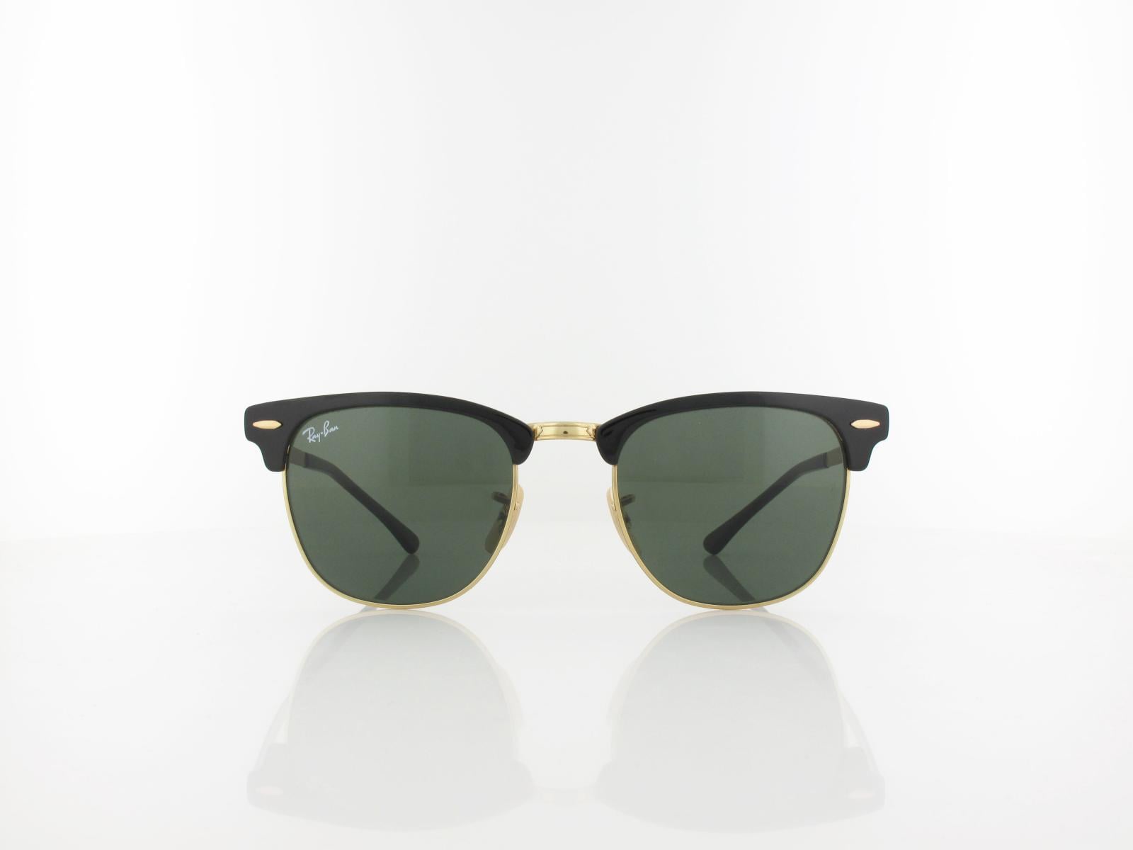 Ray Ban | Clubmaster Metal RB3716 187 51 | gold top on black / green