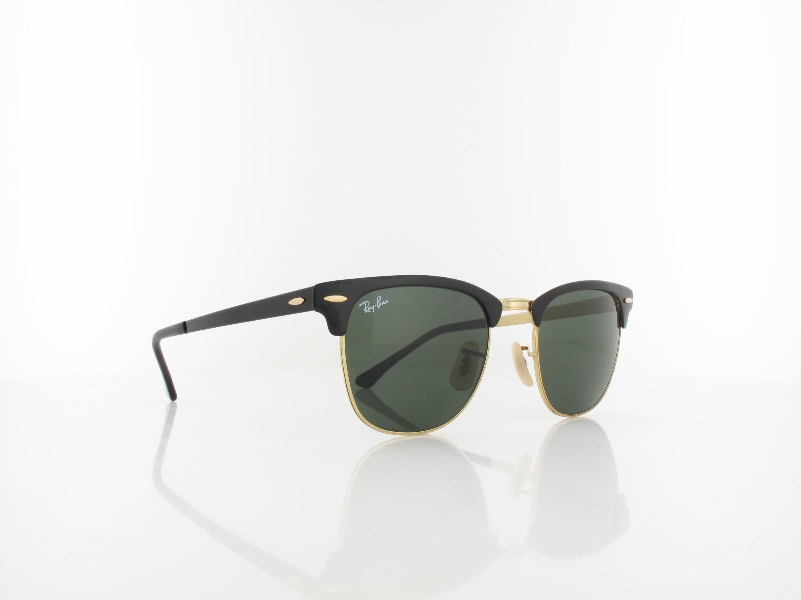 Ray Ban | Clubmaster Metal RB3716 187 51 | gold top on black / green