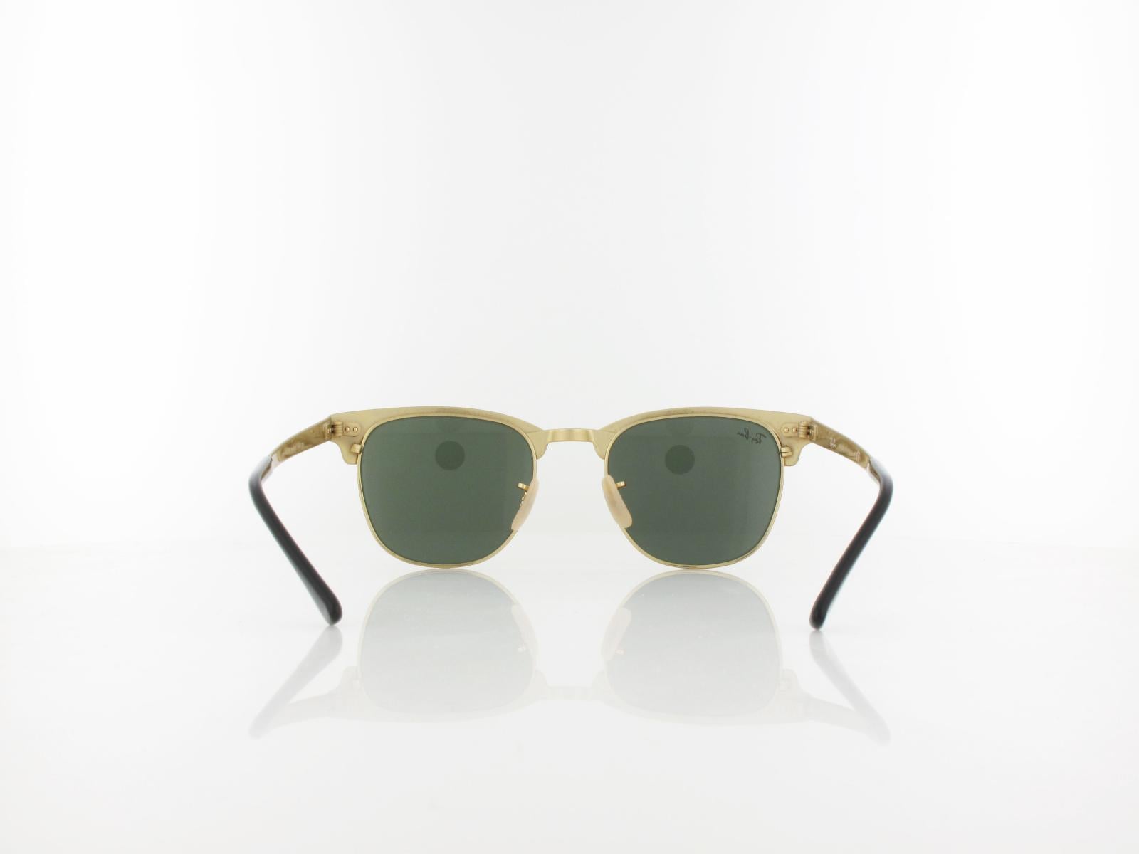 Ray Ban | Clubmaster Metal RB3716 187 51 | gold top on black / green