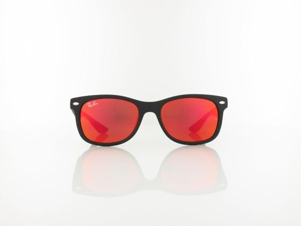 Ray Ban | New Wayfarer KIDS RJ9052S 70286Q 47 | rubber black / brown - mirror orange