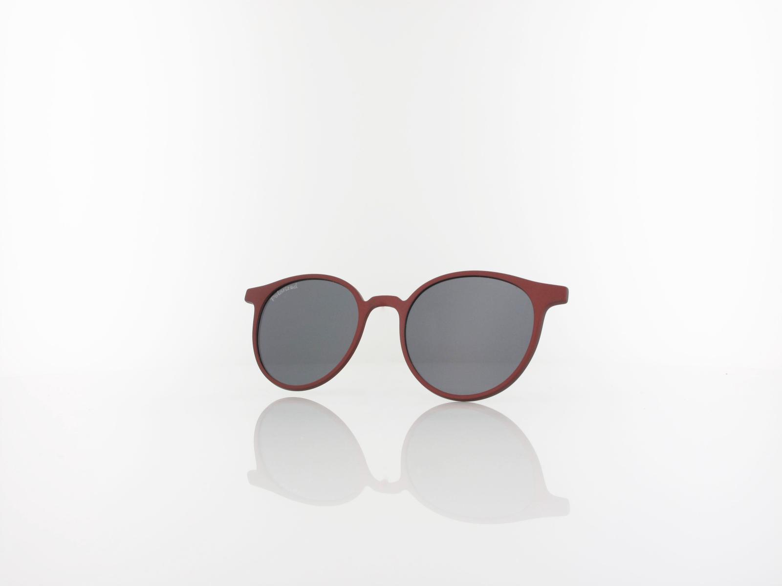 Brilando | CLIP M-TRC299C-1 | matt dark red / smoke polarized