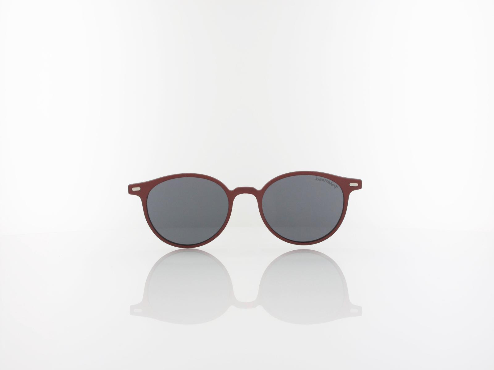Brilando | CLIP M-TRC299C-1 | matt dark red / smoke polarized