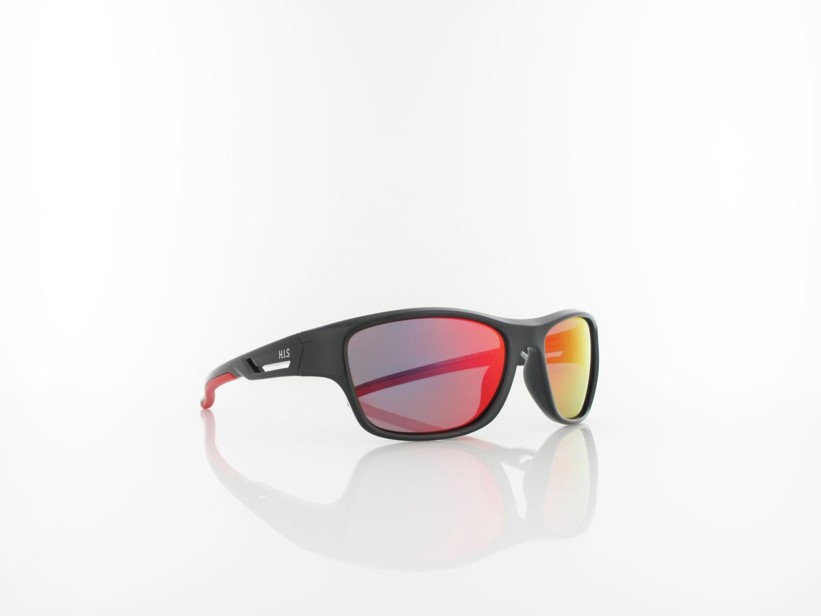 HIS polarized | HPS40103-3 52 | black / smoke with red revo polarized
