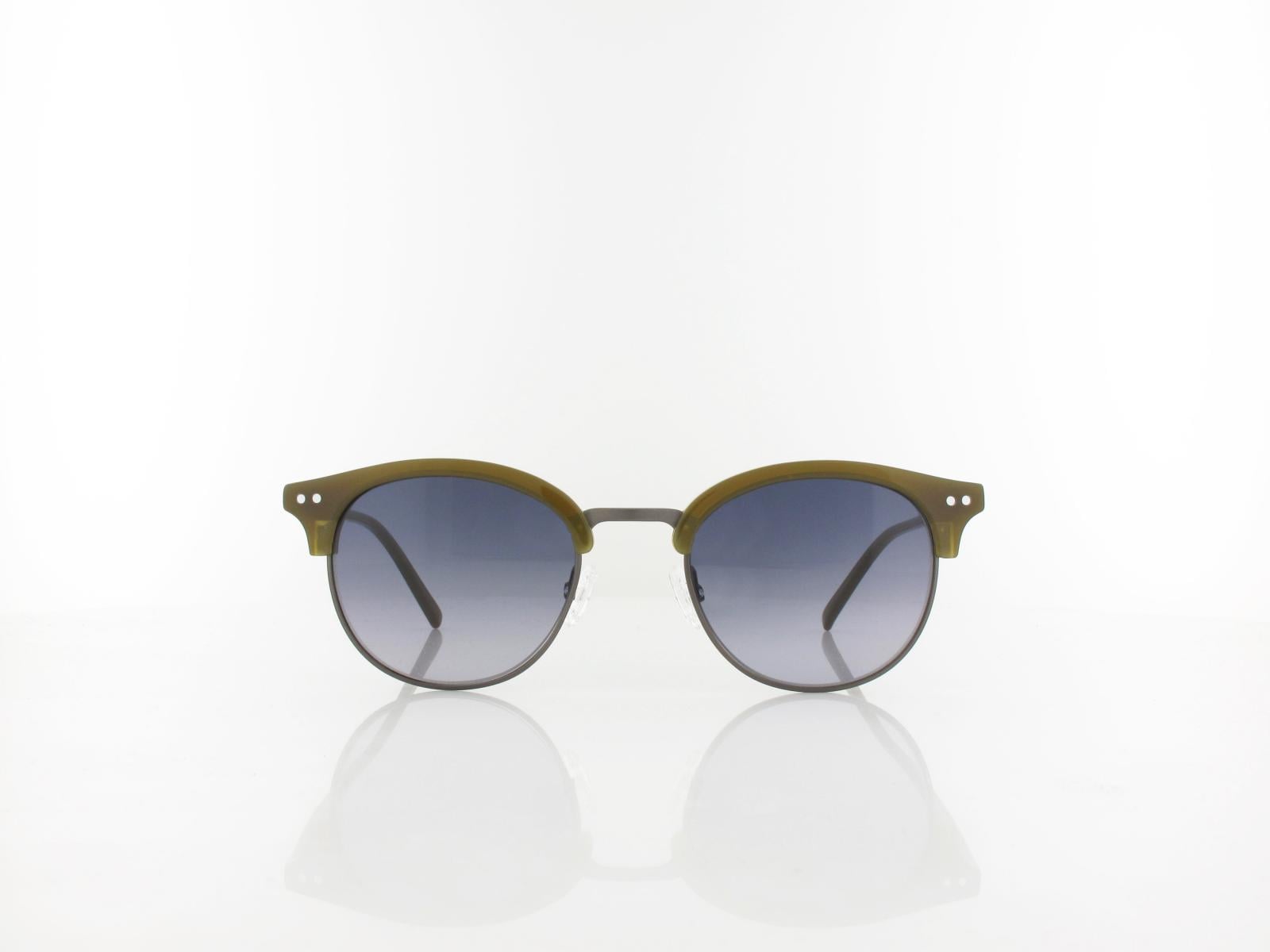 Brilando | Premium Retro Sun R2940 49 | transparent olive gun / grau verlauf