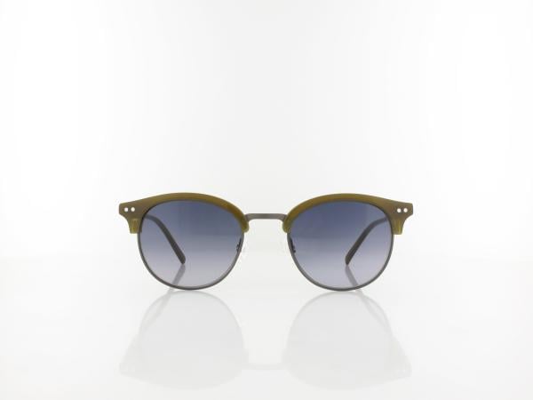 Brilando | Premium Retro Sun R2940 49 | transparent olive gun / grau verlauf