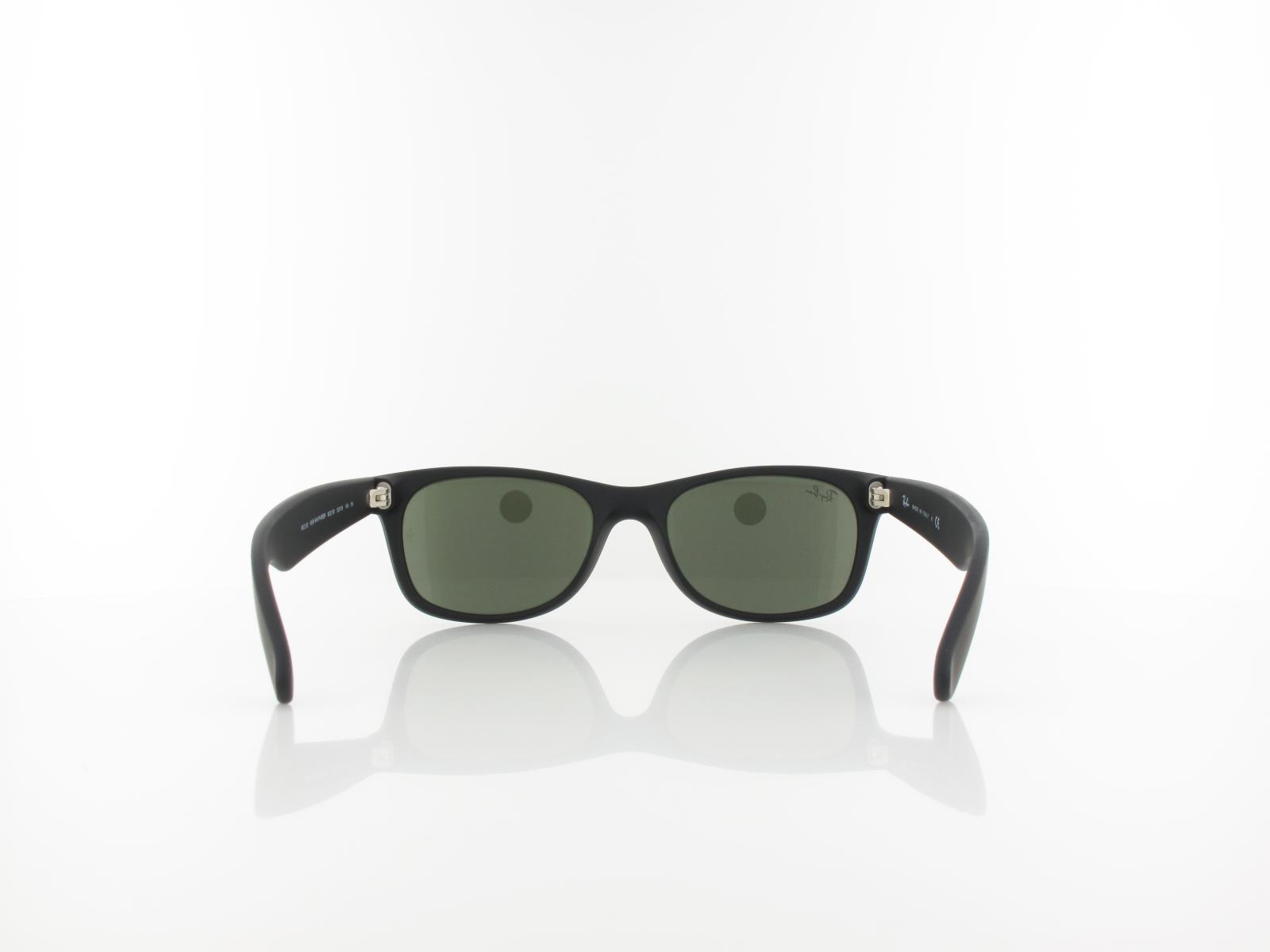 Ray Ban | New Wayfarer RB2132 622/30 52 | rubber black / green mirror silver