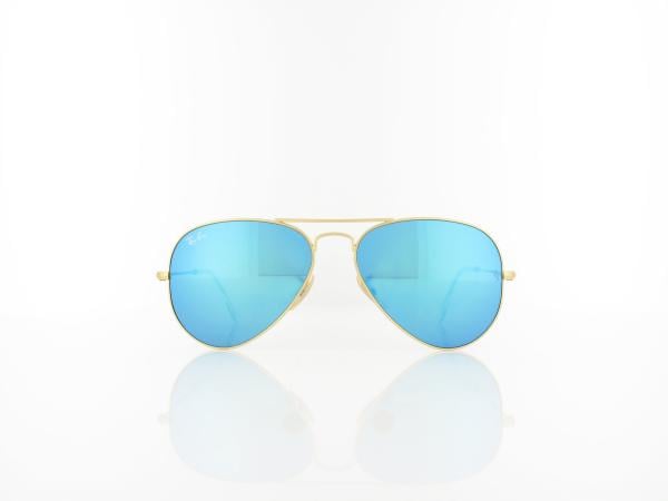 Ray Ban | Aviator Large Metal RB3025 112/17 55 | matte gold / crystal green blue mirror