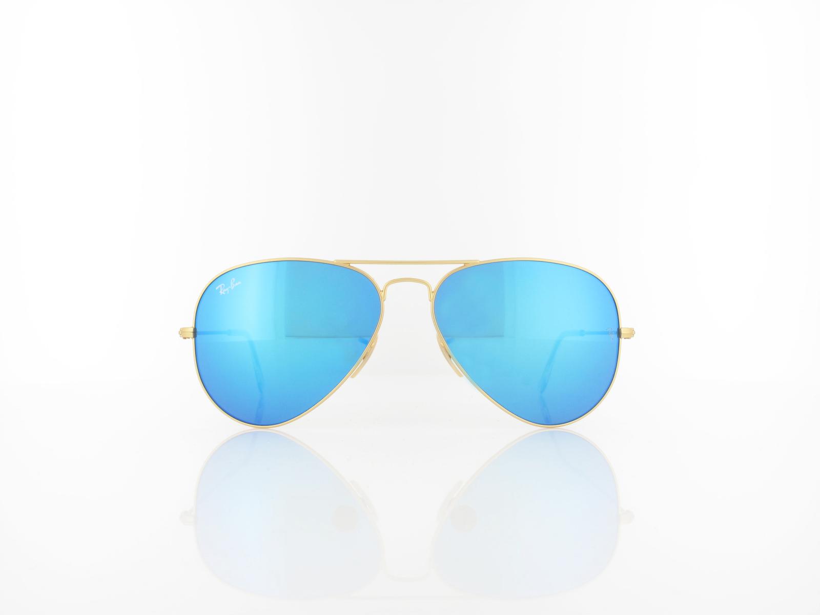 Ray Ban | Aviator Large Metal RB3025 112/17 58 | matte gold / crystal green blue mirror