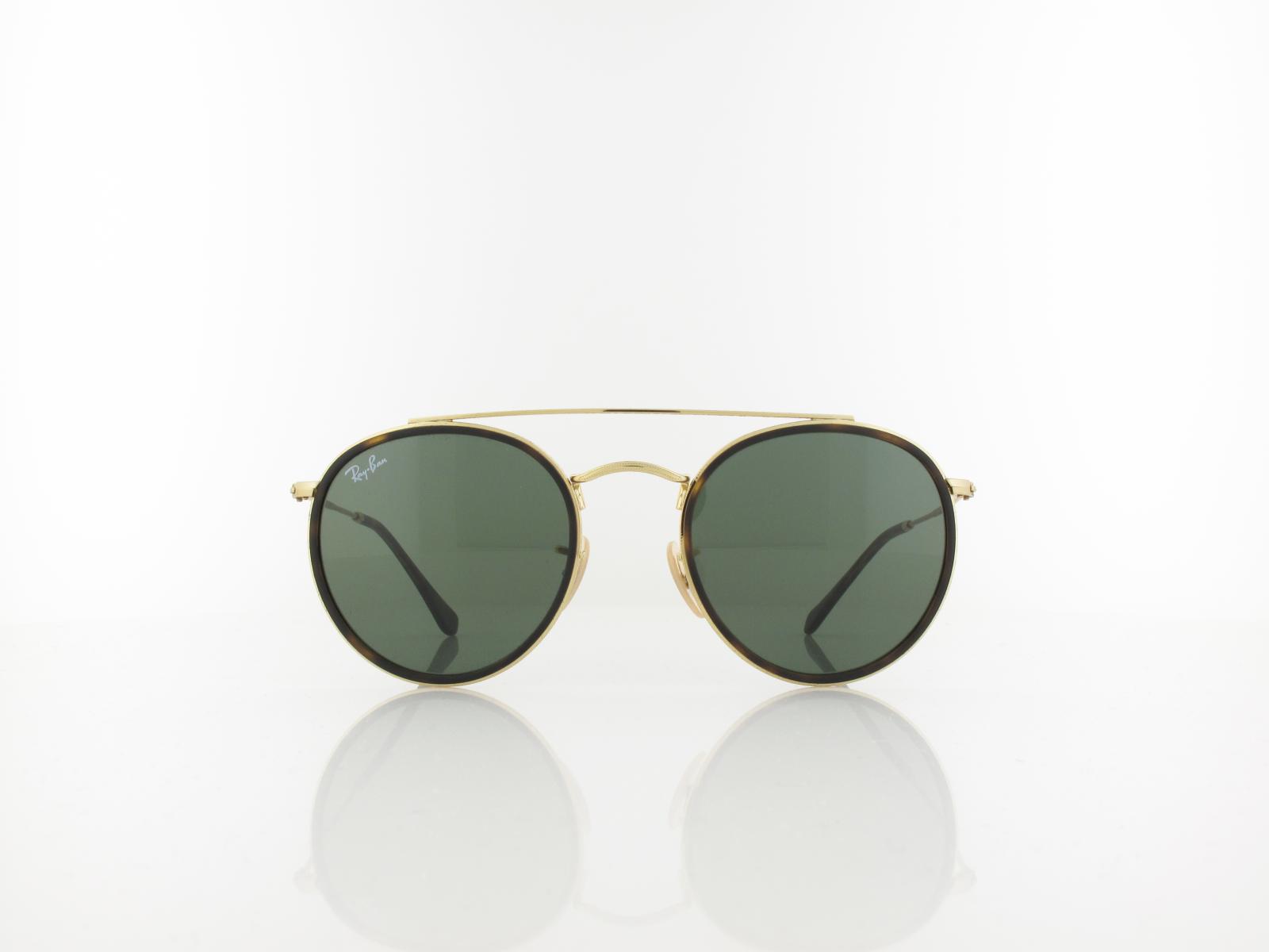 Ray Ban | Round Double Bridge RB3647N 001 51 | gold / green