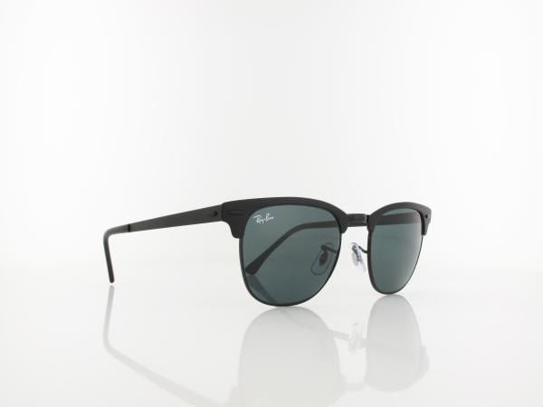 Ray Ban | Clubmaster Metal RB3716 186/R5 51 | matte black on black / blue