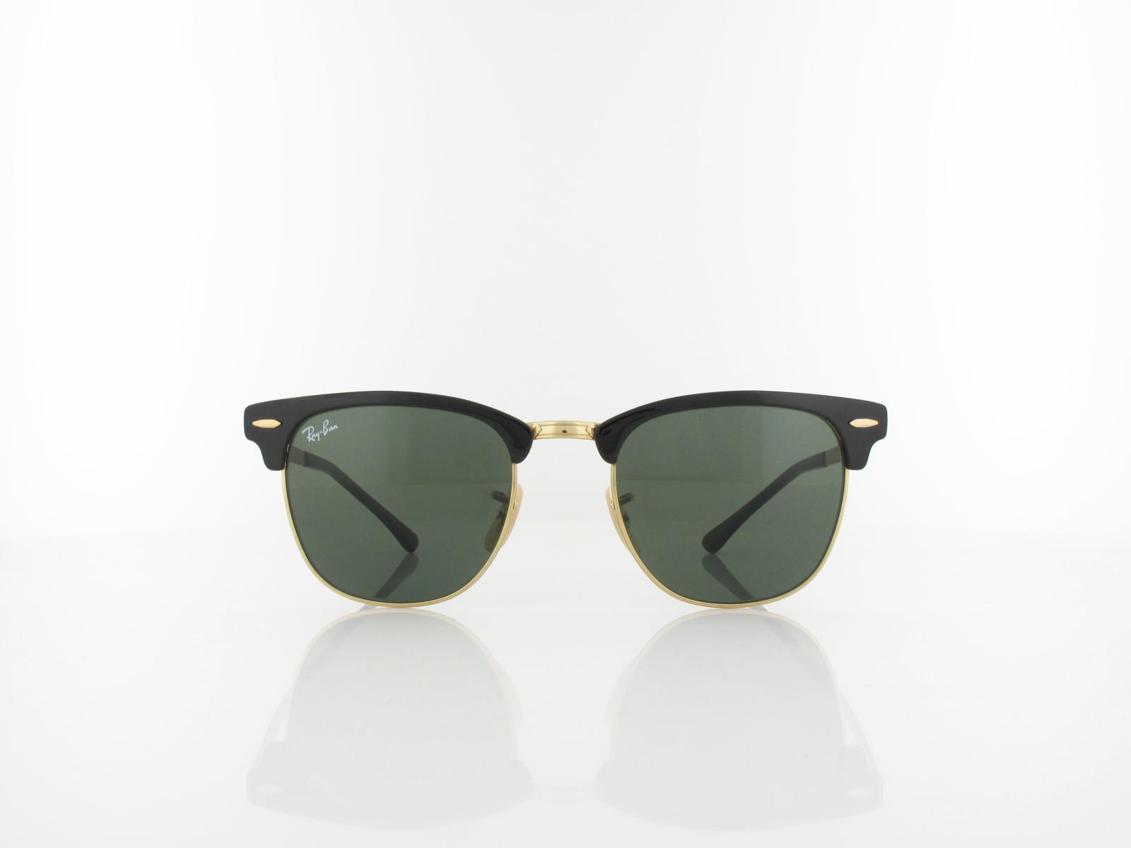 Ray Ban | Clubmaster Metal RB3716 187 51 | gold top on black / green