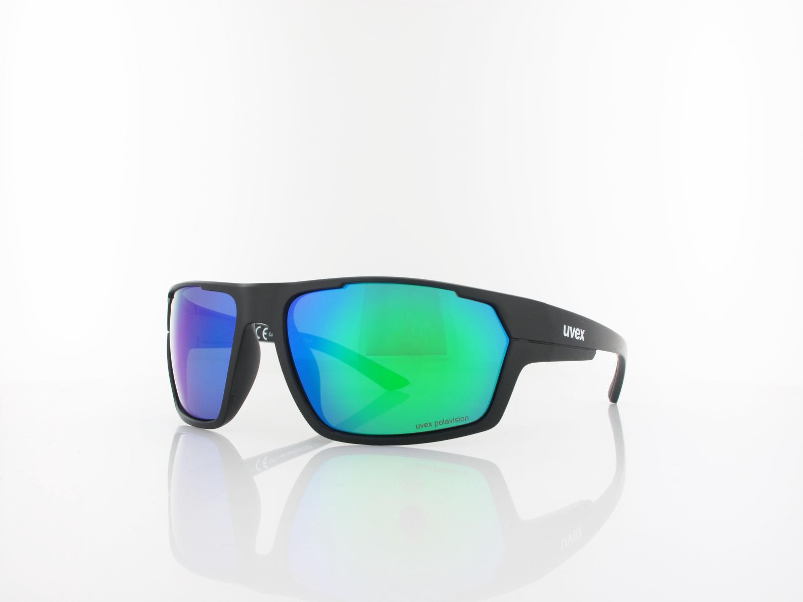 UVEX | sportstyle 233 P S532097 2270 64 | black matt / polavision mirror green