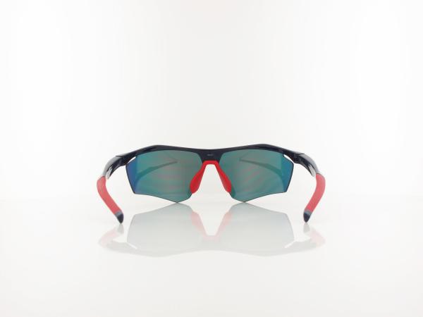 Brilando | Premium Sport M26B0 68 | dunkelblau gl&auml;nzend rot / grau 85%  rot verspiegelung