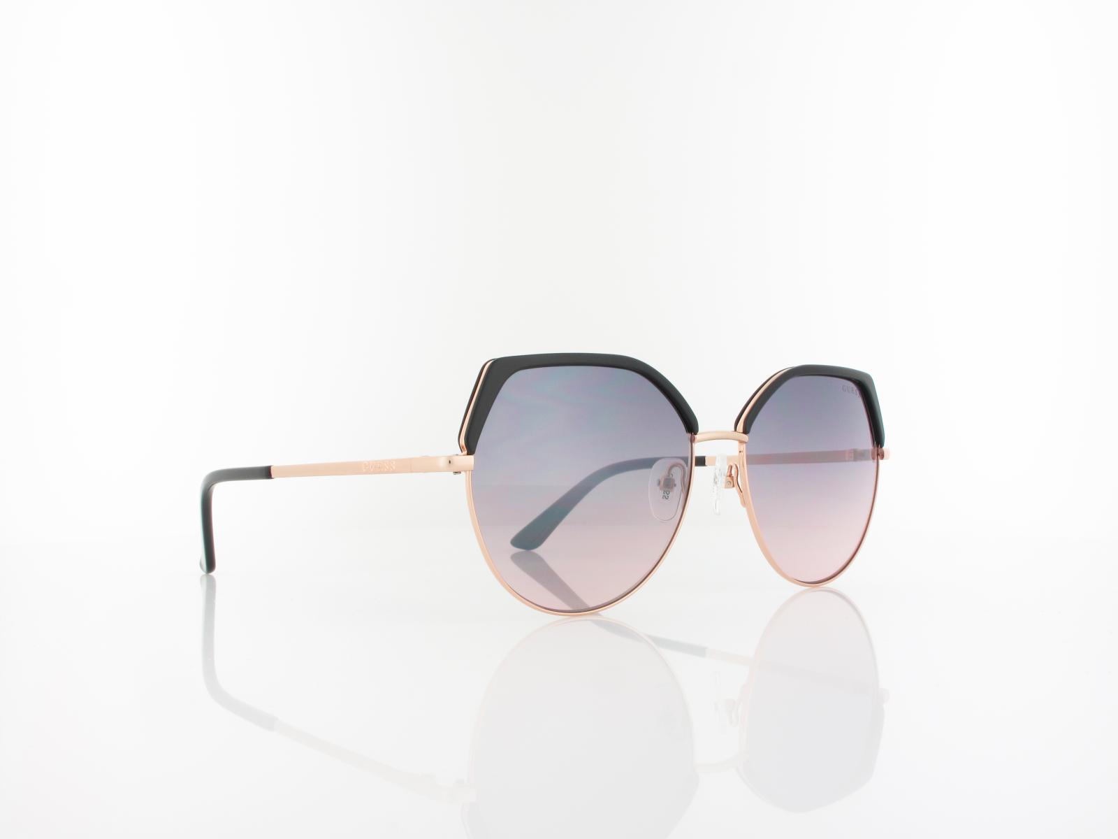 Guess | GU7736 01U 58 | shiny black / bordeaux mirror