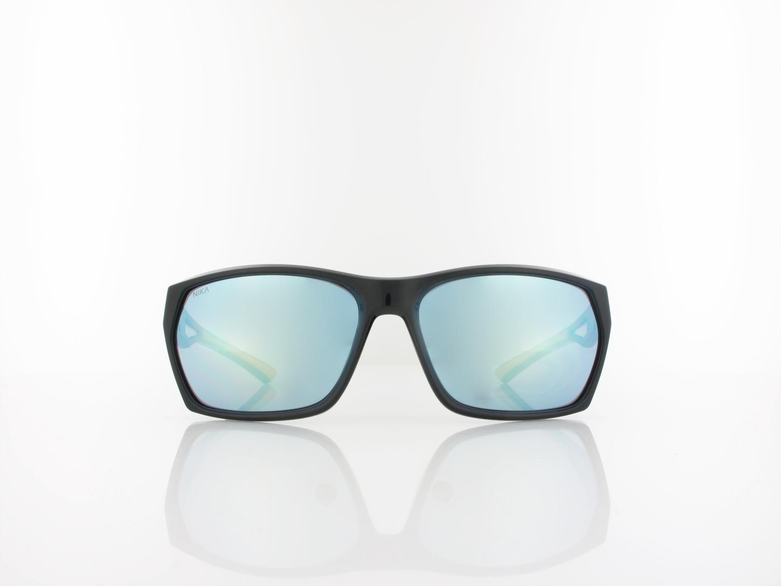 Brilando | Premium Sport M2460 63 | schwarz gl&auml;nzend gelb / grau gelb silber verspiegelt