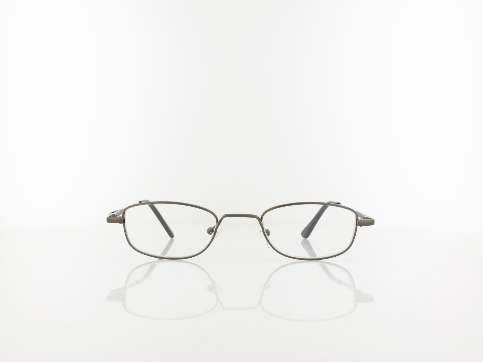 Brilando | HMR63A Fertiglesebrille | shiny gunmetal | +1,00