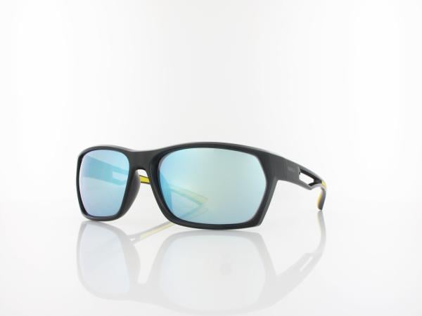 Brilando | Premium Sport M2460 63 | schwarz gl&auml;nzend gelb / grau gelb silber verspiegelt