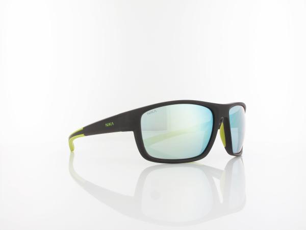 Brilando | Premium Sport M2520 58 |schwarz matt gelbgr&uuml;n / grau gelb-silber verspiegelt