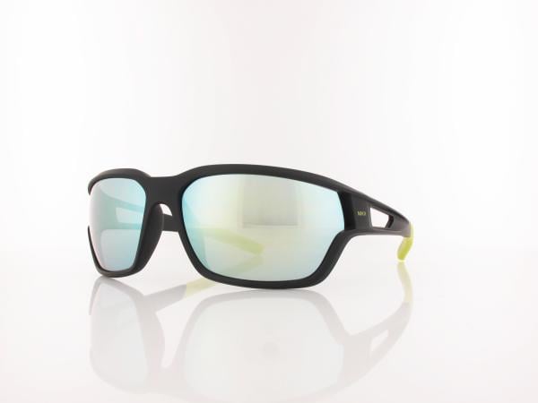 Brilando | Premium Sport M2650 67 | schwarz matt gelbgr&uuml;n / braun 85%  gelb silber verspiegelung