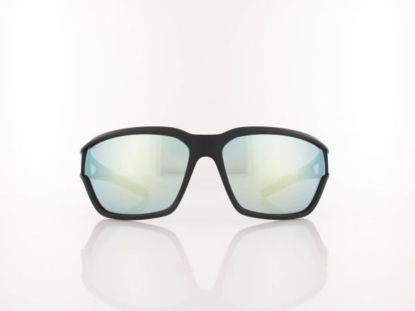 Brilando | Premium Sport M2650 67 | schwarz matt gelbgr&uuml;n / braun 85%  gelb silber verspiegelung