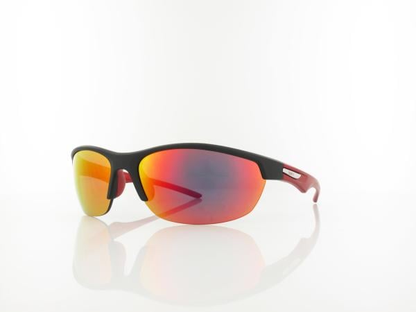 Brilando | Premium Sport M2660 70 | schwarz matt rotmetallic / grau 85%  rot verspiegelung