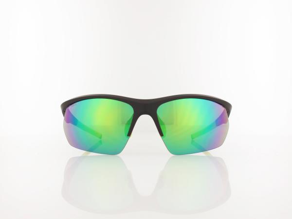 Brilando | Premium Sport M2680 70 | schwarz matt gelbgr&uuml;n / grau 85%  gr&uuml;n verspiegelung