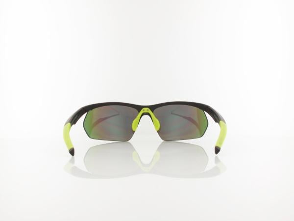 Brilando | Premium Sport M2680 70 | schwarz matt gelbgr&uuml;n / grau 85%  gr&uuml;n verspiegelung