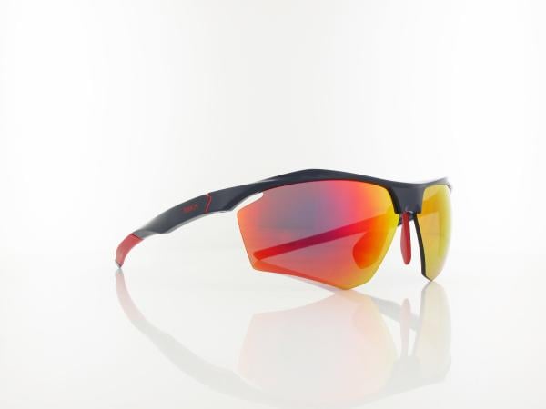 Brilando | Premium Sport M26B0 68 | dunkelblau gl&auml;nzend rot / grau 85%  rot verspiegelung