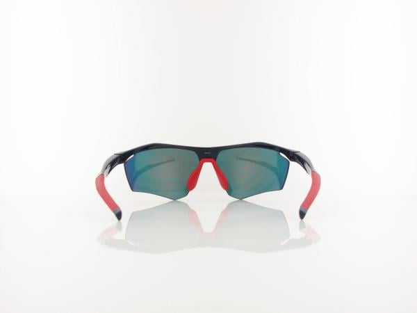 Brilando | Premium Sport M26B0 68 | dunkelblau gl&auml;nzend rot / grau 85%  rot verspiegelung