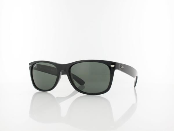 Ray Ban | New Wayfarer RB2132 901/58 58 | polished black / crystal green polarized