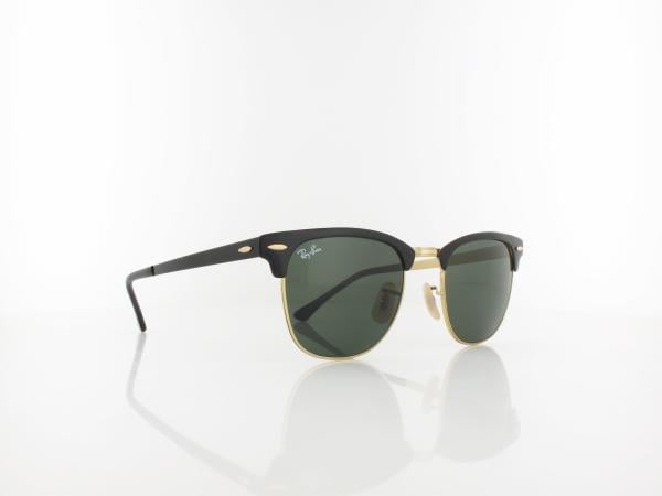 Ray Ban | Clubmaster Metal RB3716 187 51 | gold top on black / green