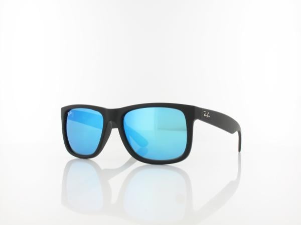 Ray Ban | Justin RB4165 622/55 54 | black rubber / green mirror blue