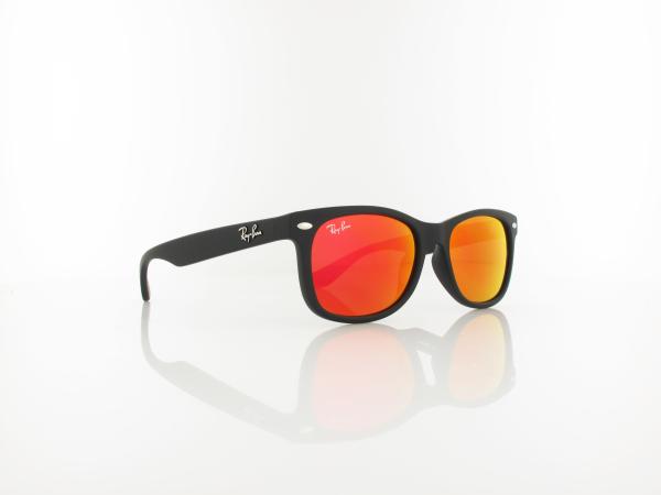 Ray Ban | New Wayfarer KIDS RJ9052S 70286Q 47 | rubber black / brown - mirror orange
