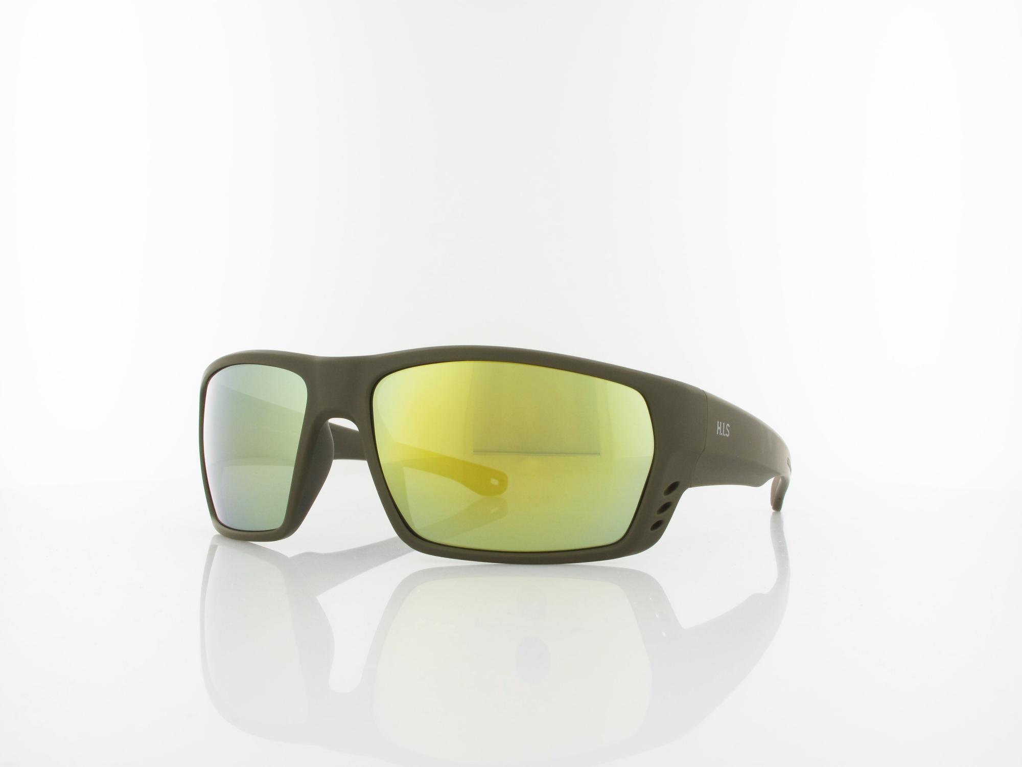 HIS polarized HPS57105-3 64 olive green / green with gold mirror polarized