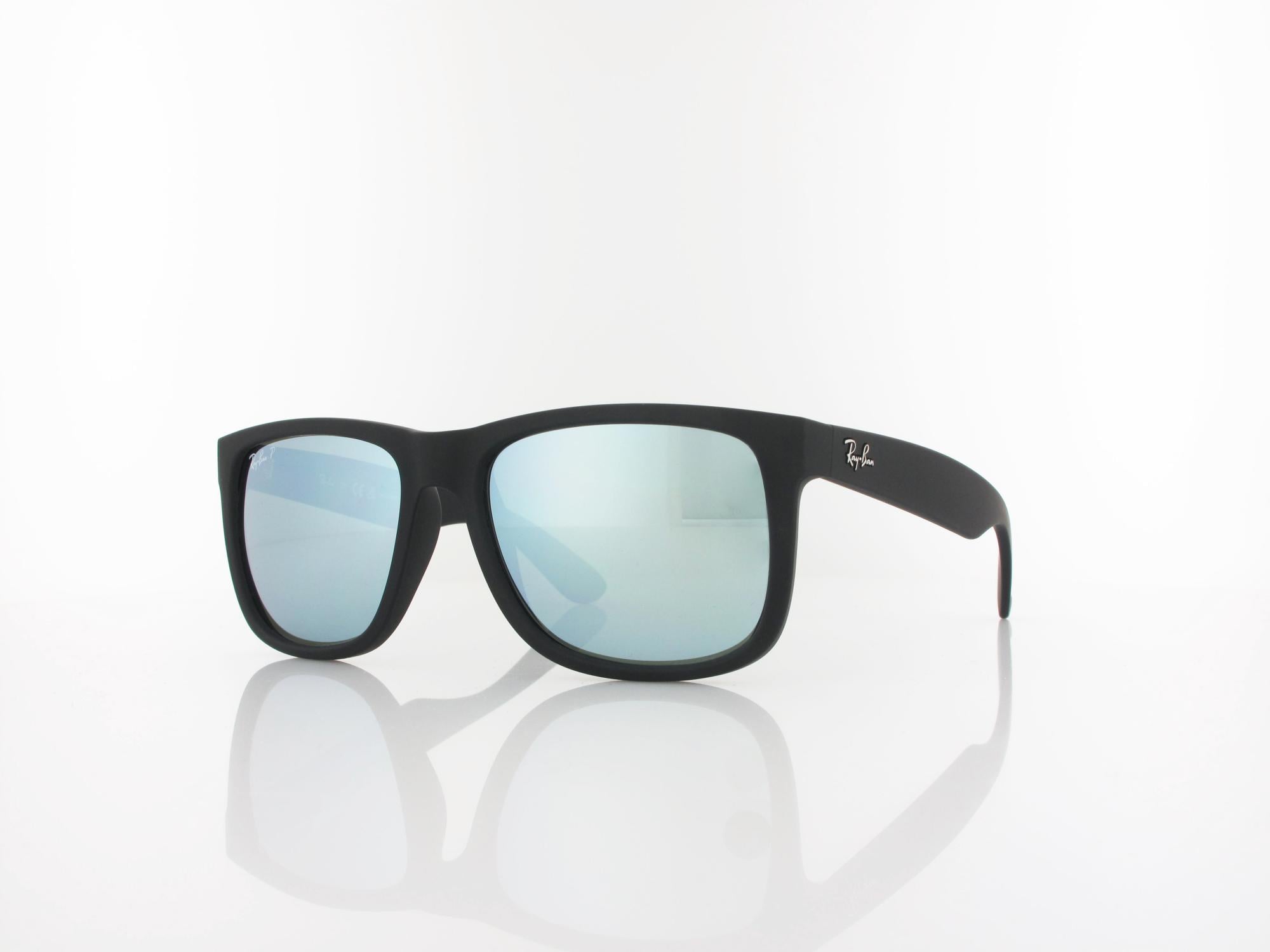 Ray Ban Justin RB4165 622/Y4 55 rubber black / green mirror silver polar